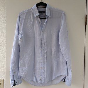 Light Blue Linen-Cotton mix Zara Men's shirt